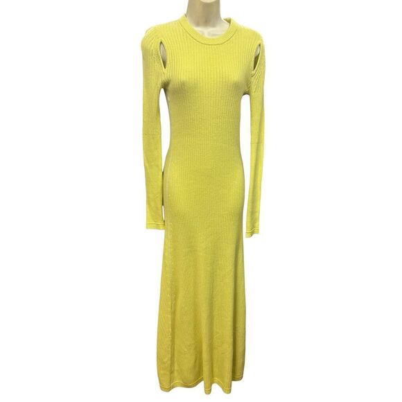 Maria McManus TEARDROP CUTOUT LONG SLEEVE ORGANIC COTTON & CASHMERE MAXI DRESS I - Picture 2 of 5